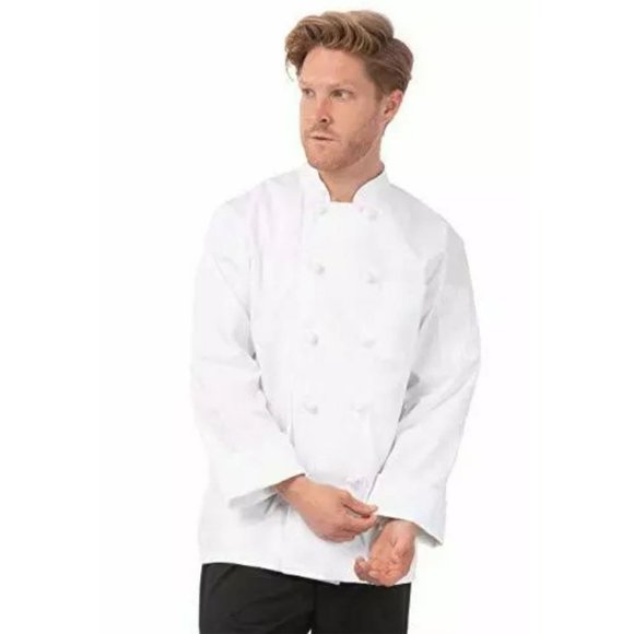 Chef Appeal Chef Coat Jacket Medium White Double Breasted Long Sleeve Unisex - Picture 2 of 6